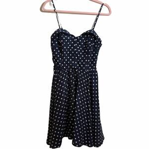Pixley Navy and White Polka Dot Dress